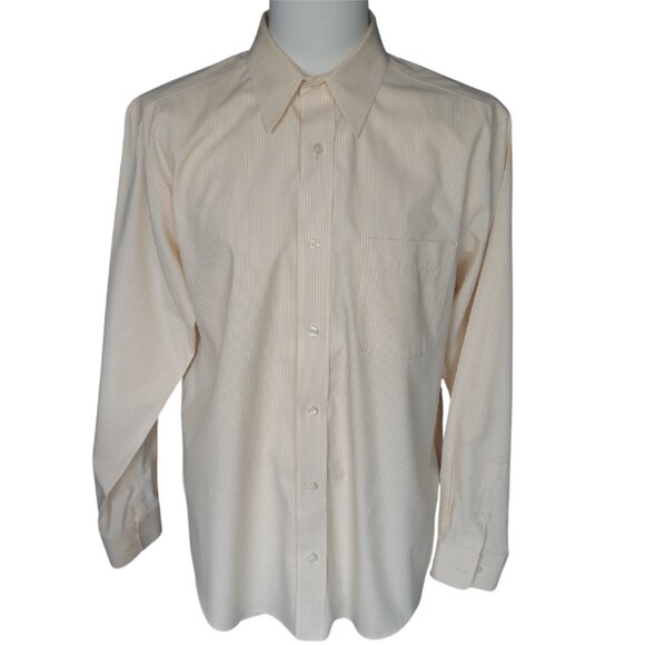 Eddie Bauer SZ M Relaxed Fit 100% Cotton Yellow Striped Men's Button Up Shirt - Picture 2 of 12